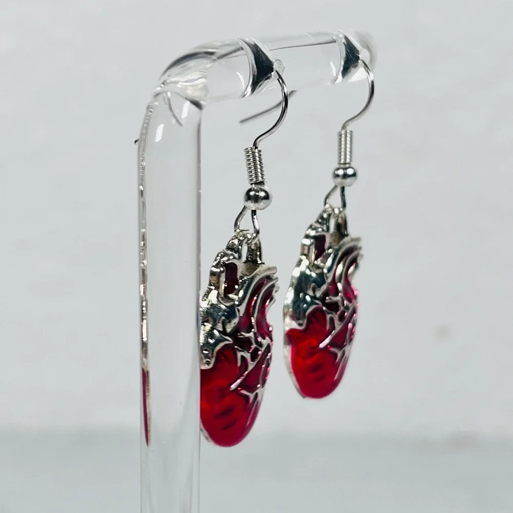 Anatomical Heart Earrings - Picture 2 of 8